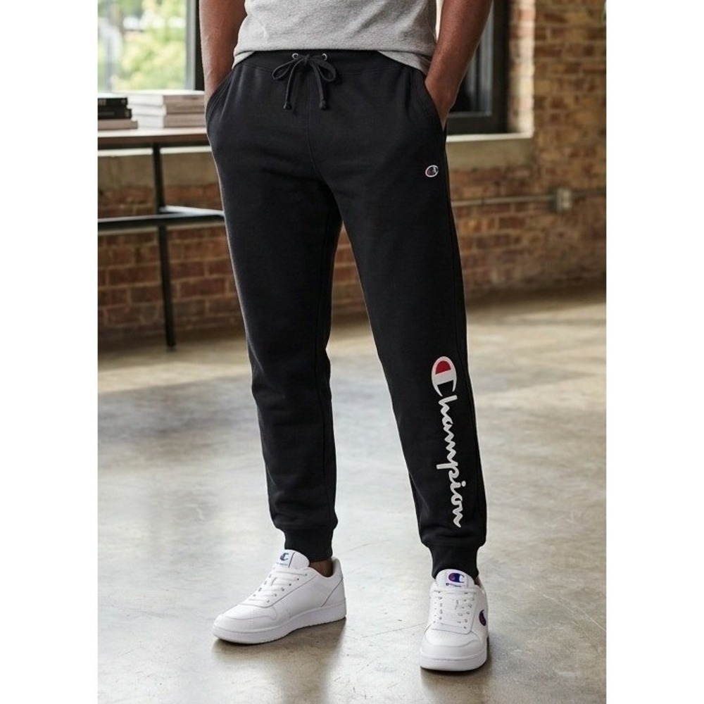 Champion Authentic Athleticwear Black Graphic Logo Jogger Sweatpants Men's XS